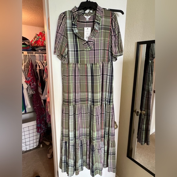 NWT Crown & Ivy maxi dress with ruffle neckline. XL petite - Picture 4 of 9